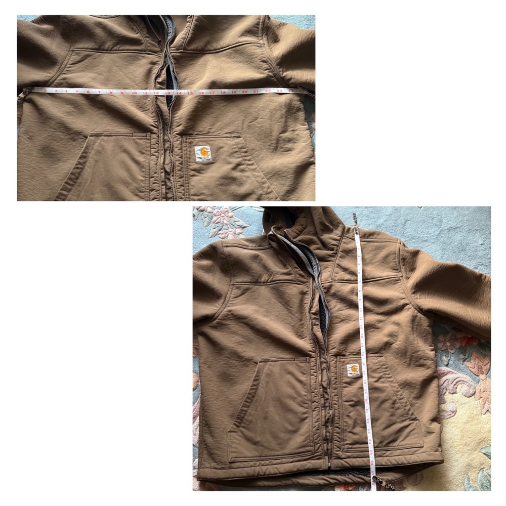 Carhartt Super Dux Men's Rain Defender Sherpa-Lined Brown Relaxed Fit Jacket - Picture 15 of 16